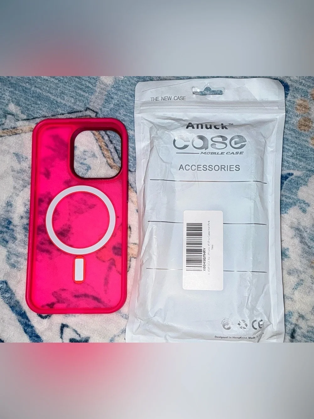 Hot Pink Magnetic Ring Phone Case - Compatible with I Phone 15 Pro